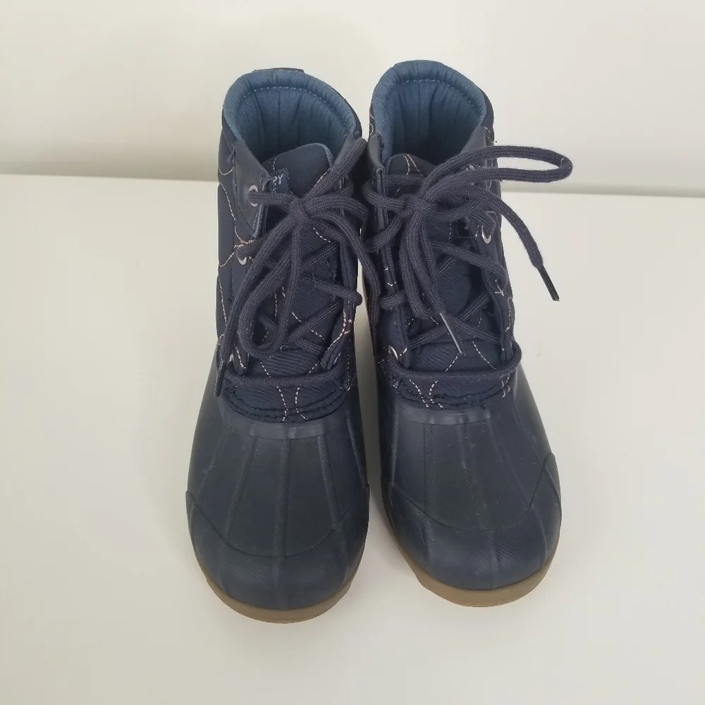 Sperry Navy Gold Quilted Port Boot Size 1M Girls Youth